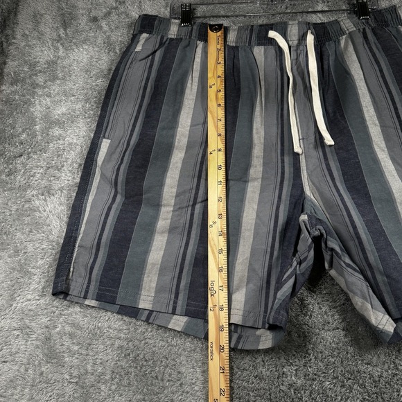 Katin Shorts Mens 2XL Gray Striped Linen Blend Drawstring Chino Pockets Casual - Picture 6 of 12